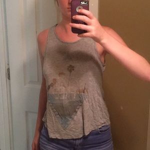 Gray tank with lace back